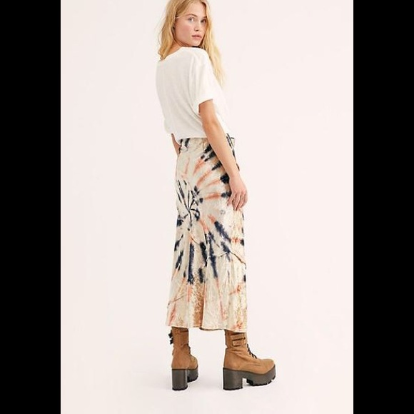 NWT Free People Velvet Tie-Dye Skirt - Picture 3 of 6